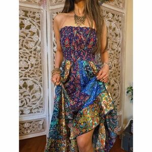 Vintage Strapless Midi Dress